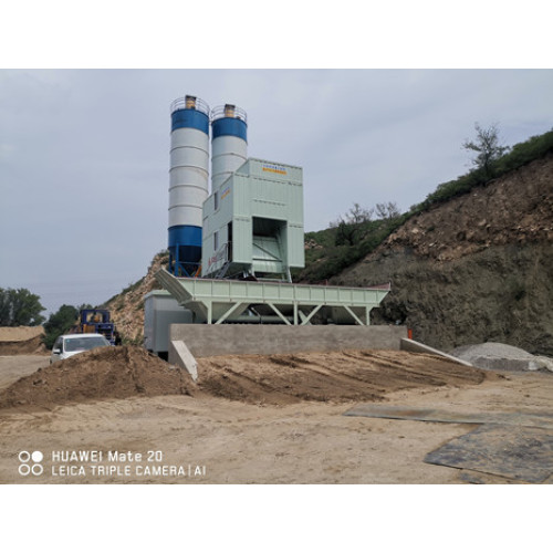 FYG HZS50D modular concrete mixing plants support the construction of a certain army