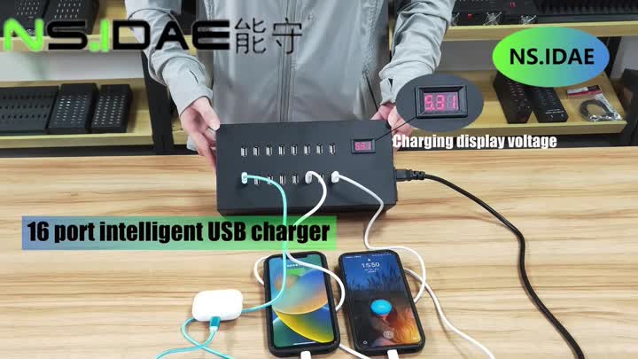 16 Port Intelligent USB Charger Display
