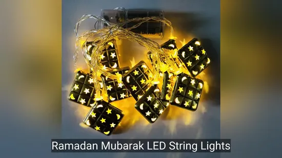 Encantadoras luces de cuerda LED de Ramadan Mubarak para celebraciones1