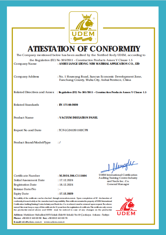 ATTESTATION OF CONFORMITY