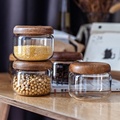 Factory Price Sale Luxury Unique Design Food Storage Glass Jars With Wooden Lid1