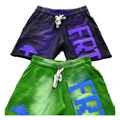 Προσαρμοσμένο 3D Puff Print Logo Graphic Street Wear Shorts Raw Hem French Terry Cotton Acid Gradient Sweat Shorts1