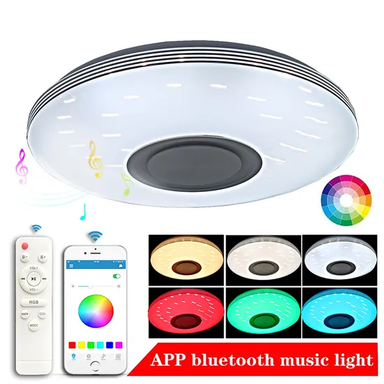 Luz de teto LED inteligente Bluetooth com controle de som colorido1