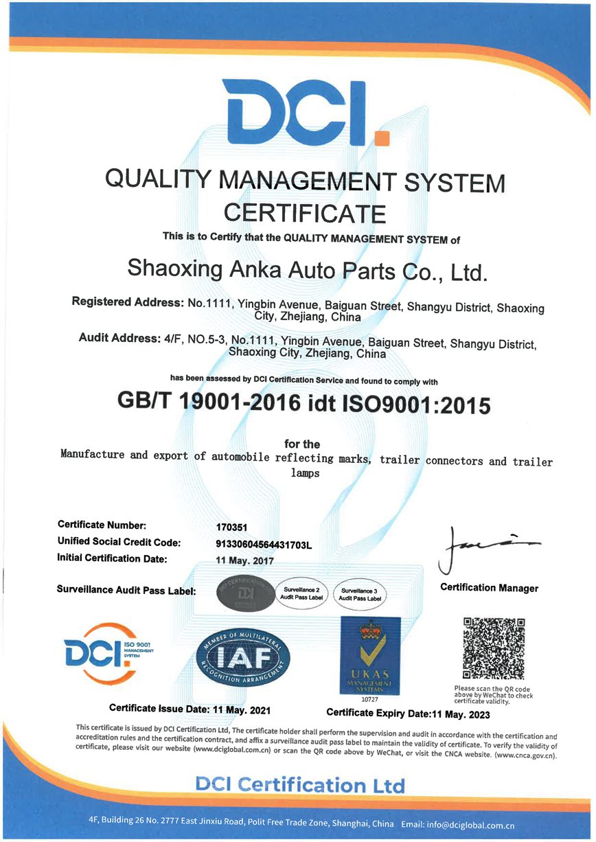 QUALITY MANAGEMENT SYSTEM CERTIFICATE