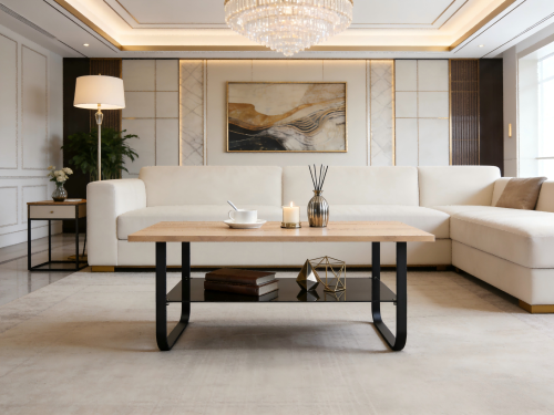 Redefina sua sala de estar: a mesa de centro retangular de 110x65x45cm que combina estilo e função