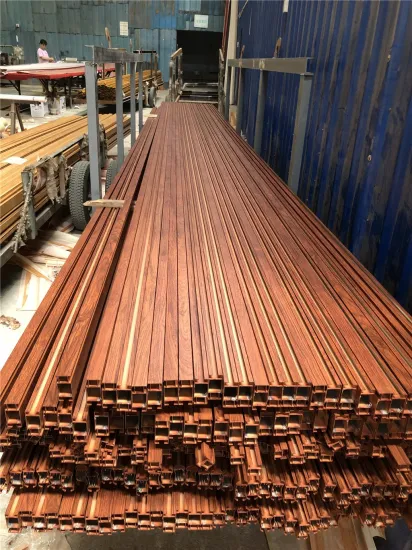 6063 Perfil de tubería de aleación de aluminio Tubo de aluminio cuadrado de madera con recubrimiento en polvo1