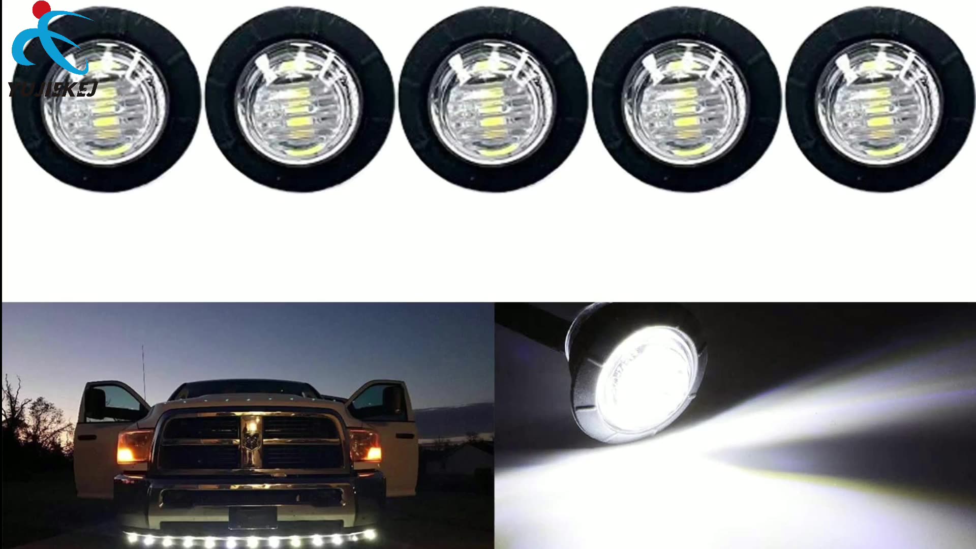 Luz de LED redondeada de 3/4 pulgadas 12 V Prueba de agua de agua única Indicador de marcador lateral delantero Luz para el marcador para el camión del automóvil