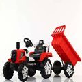 6V Electric Tractor Toy with Hydraulic Dump Bucket and 2 Seats1