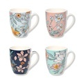 Classic Modern Flower Mug - White Ceramic Luxury Porcelain Cup with Custom Print1