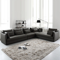 Nordic Italian Style importé supérieur Couche de vache en cuir minimaliste Black Black grand et petite combinaison Sofa1 Sofa1