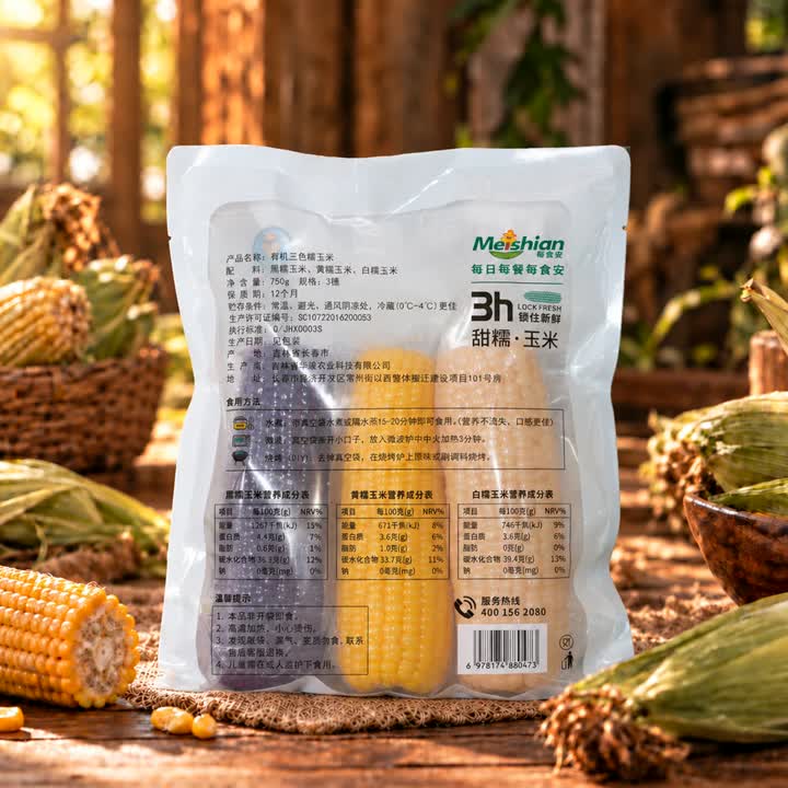 Organic Tricolor Waxy Corn Custom OEM ODM
