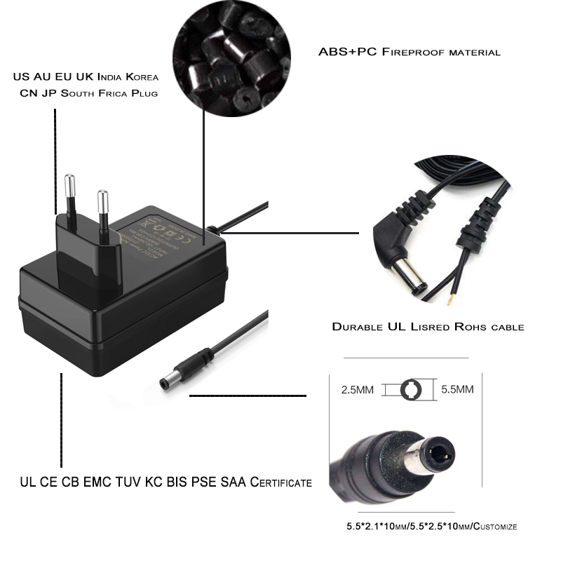 100V 220V 230V 240V AC 50/60HZ 12V 5V 6V 500MA 0.5A Linear Power Supply Adapter