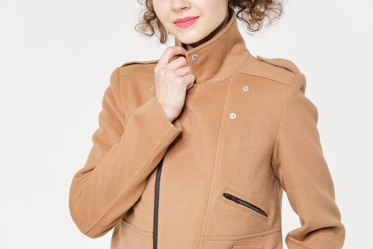 Brown Beige Woolen Slim Jacket Brown Beige Woolen Slim Jacket