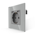 4mm Tempered Glass Panel with USB A+A Socket 16A and Germany Sockets - Manufacture1