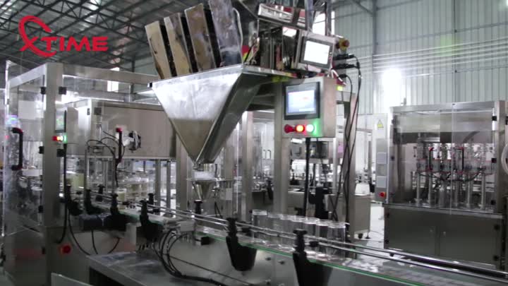 Rice vacuum nitrogen filling packaging line