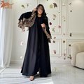 MQ153 لباس پوشاک زنانه شیک مسلمان اپن Abaya ترکی دبی1