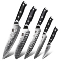 High-Quality YangJiang Kitchen Damascus Steel Knives Set: G10 Handle, Chef, Santoku, Carving, Paring, Fruit, Utility Knife - Factory Direct1
