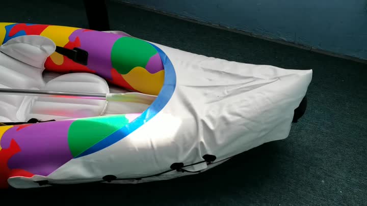 New Arrival Luxury Customized PVC Inflatable Kayak 3 Person_video