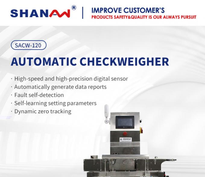 สายพานลำเลียงความแม่นยำสูงตรวจสอบชั่งน้ำหนักความเร็วสูงสำหรับอุตสาหกรรมอาหาร 0