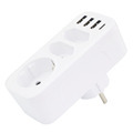 Euro Multifunctional Charger Socket: Wall Plug Extension with USB Ports1