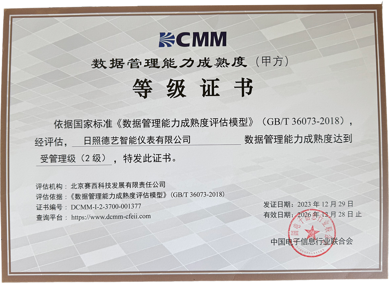 数据管理能力成熟度 等级证书