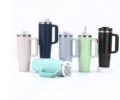 40oz Stainless Steel Tumbler with Handle and Straw - Vacuum Insulated Coffee Mug with Custom Logo1