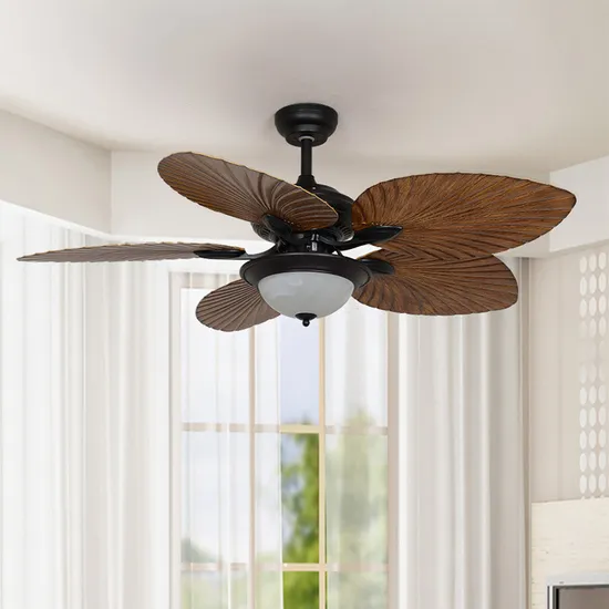 Lâmpada de ventilador de teto de controle remoto retrô para sala de jantar1