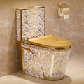 Custom Gold Toilet Cover for Bathroom - One Piece Ceramic WC Inodoro De Color Dorado1
