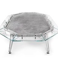 Luxury Modern Glass Ten-Player Poker Table with Stainless Steel1