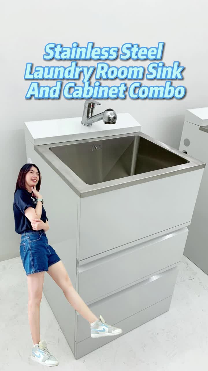 stainless steel laundry sink cabinet