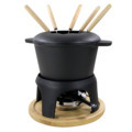 6.6\"x4\" Pre-Seasoned Cast Iron Fondue Set for Cheese and Chocolate1