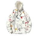 Mens Urban Premium Fleece Hoodie Graffiti Animated Cartoon Χαρακτήρα Κεντρωμένο Patch Gel Print Hoodie1