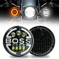 High Lumen Brightness Boss Drl Halo Ring Dual Color 12v-80v Off Road Round 7 Inch Led Headlight For Jeep Wrangler Motorcycle1