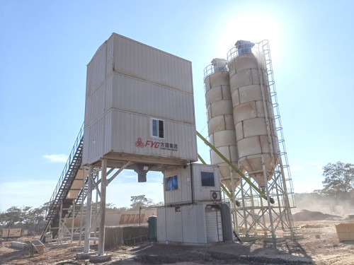 FYG HZS90 modular mixing plants support the construction of SCC Tengyuan Cobalt and Copper resource company mining factory