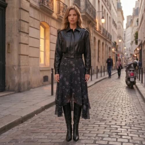 Fließender Rock mit Metallic-Print – Schimmer und Glanz