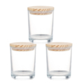 Free One Sample Empty Transparent White Glass Candle Jars with Wooden Lid for Making Candles1