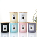 7.4cm*8cm Wholesale Empty Glass Candle Jar Small Unique Luxury Aroma Candle Holder with Wooden Cover1