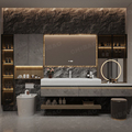 Sintered Stone Modern Vanity Bathroom Luxury Furniture Sets with Touch Screen LED Mirror Cabinet1