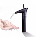 Black Bronze Bathroom Waterfall Faucet - Single Handle Wash Basin Tap1