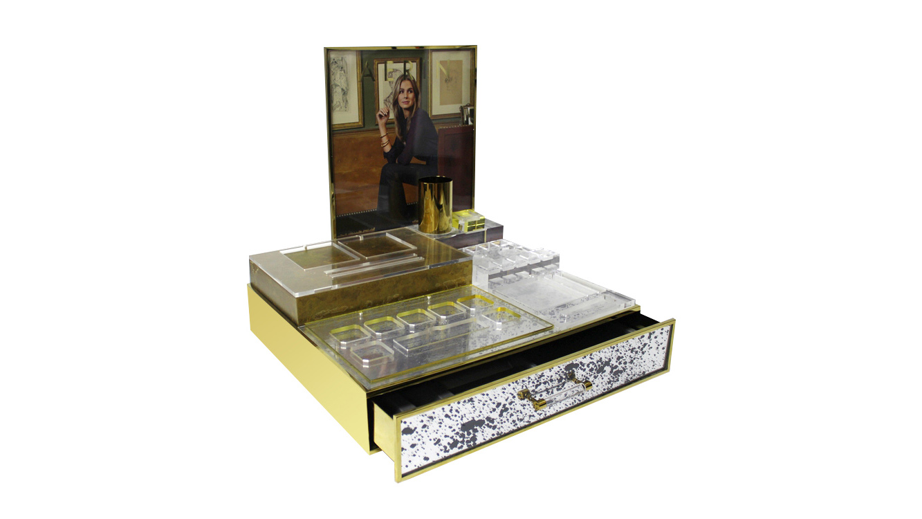 High End Retro Style Paparan Kosmetik Stand