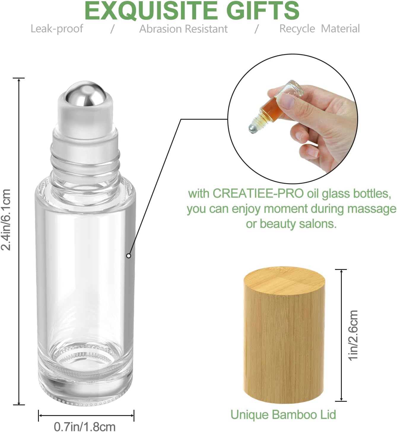 Bamboo Roller Glass Bottle