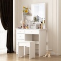 meubles de chambre à coucher de luxe LED blanc léger bas rangement de prix commode en option table de vanité de vanité avec LED1