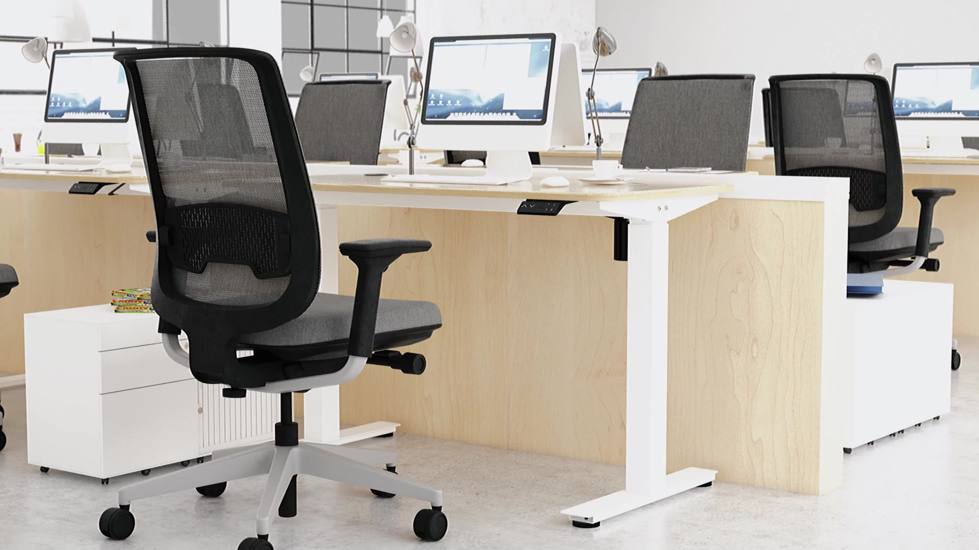 Contuo berdiri meja elektrik ergonomicoffice meja komputer boleh laras meja moden1