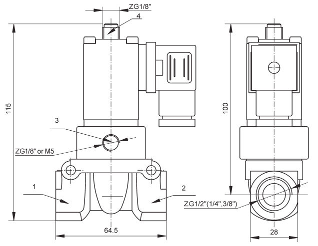 Válvula de solenoide del compresor de aire de Boge 644006101 644006301 644004401 644004501 0