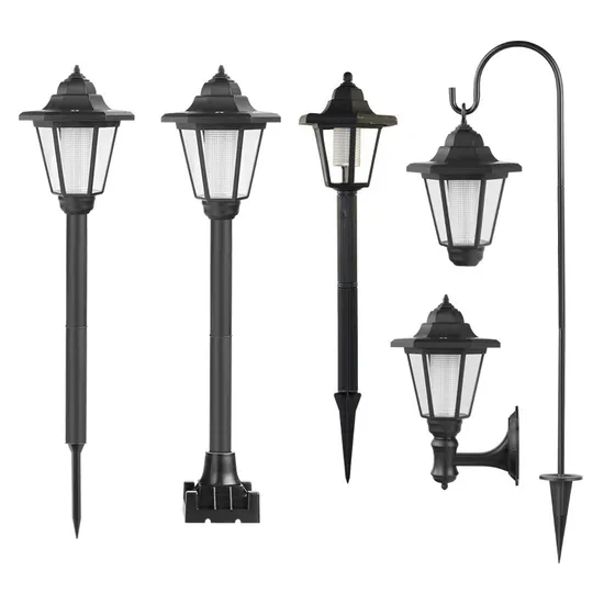 Elegantes luces de linterna solar hexágono vintage para decoración al aire libre1