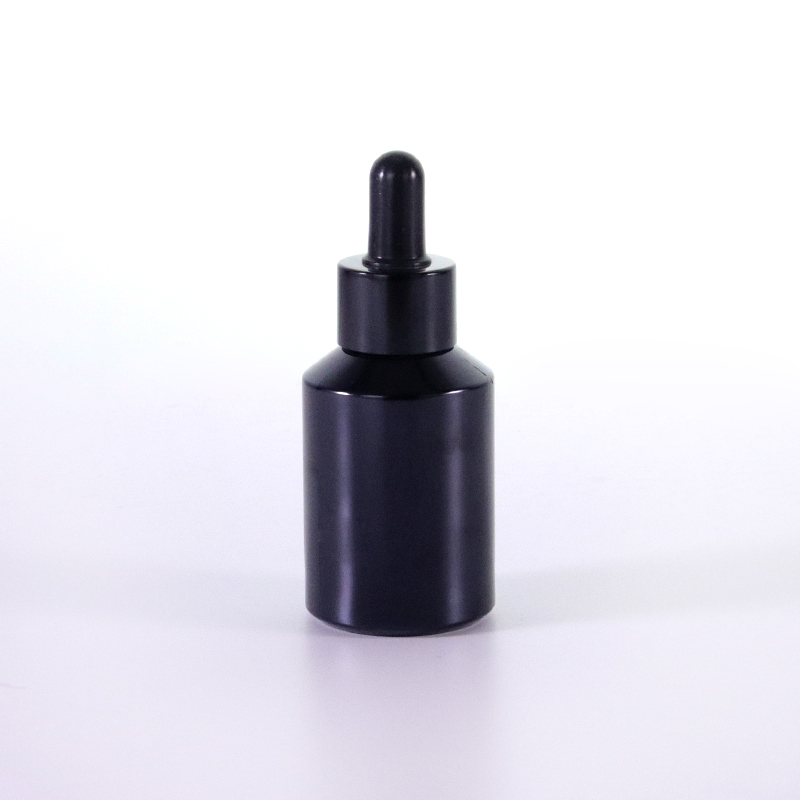 Bouteille de goutte-gouttes noire de 15 ml d&#39;épaule inclinée