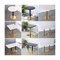 Modern Design Artificial Marble Round Dining Table with Metal Base1