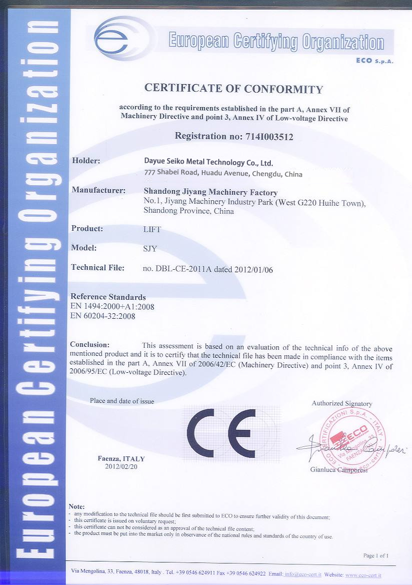 Europen Certifying Organizatiom