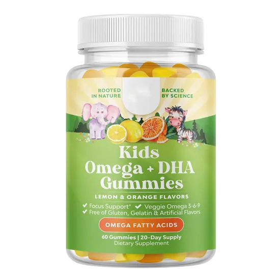 Private Label Kids Omega + DHA Gummies Support Brain Development and Eye Health - Kids Omega DHA Gummies1
