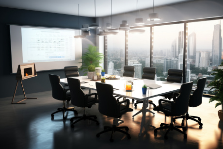 Комната для конференций на закате